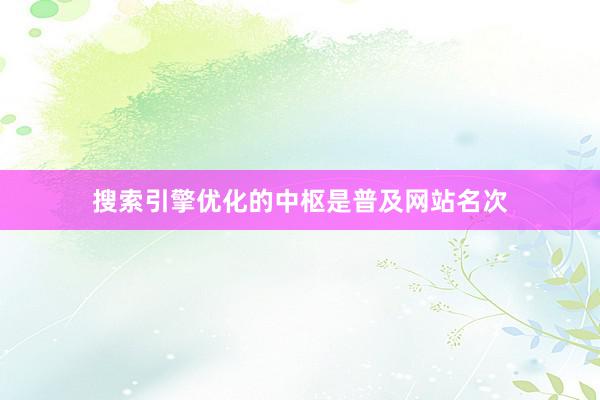 搜索引擎优化的中枢是普及网站名次